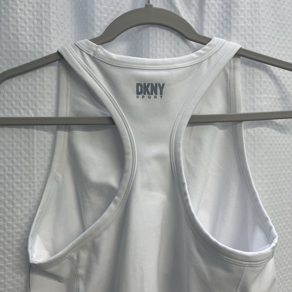 DKNY Sport Women's White Compression Racerback Tennis Walking Dress Medium - Picture 8 of 8